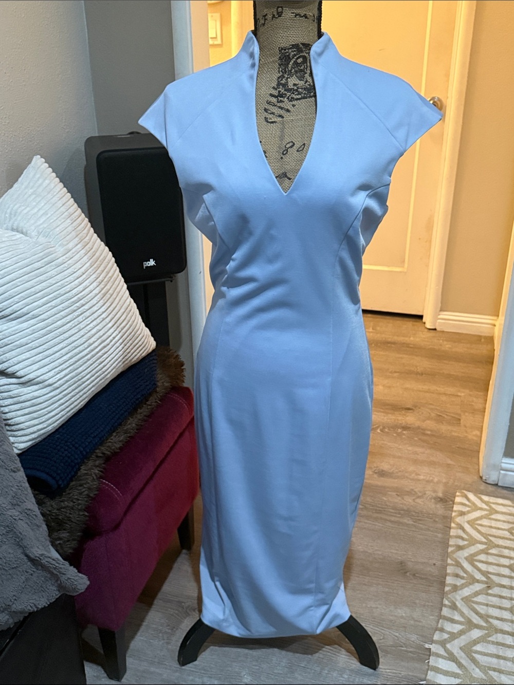 Alexia Admor Powder Blue Midi Sheath Dress